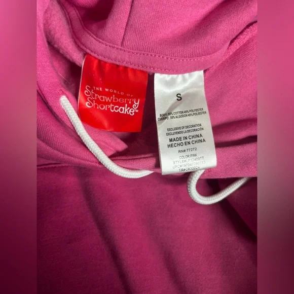 Strawberry Shortcake Pink Hoodie Sweater Womens Size Small - Picture 3 of 4